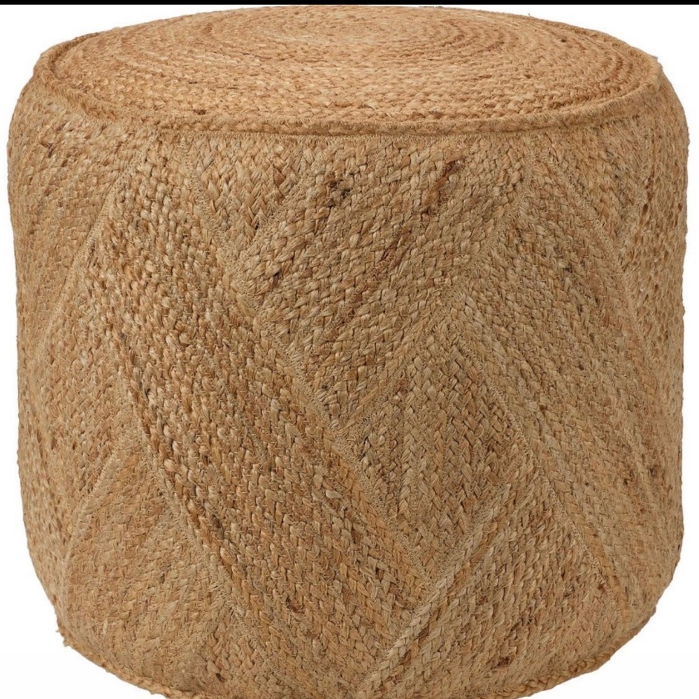 Lenore Handmade Solid Tan Cube Pouf